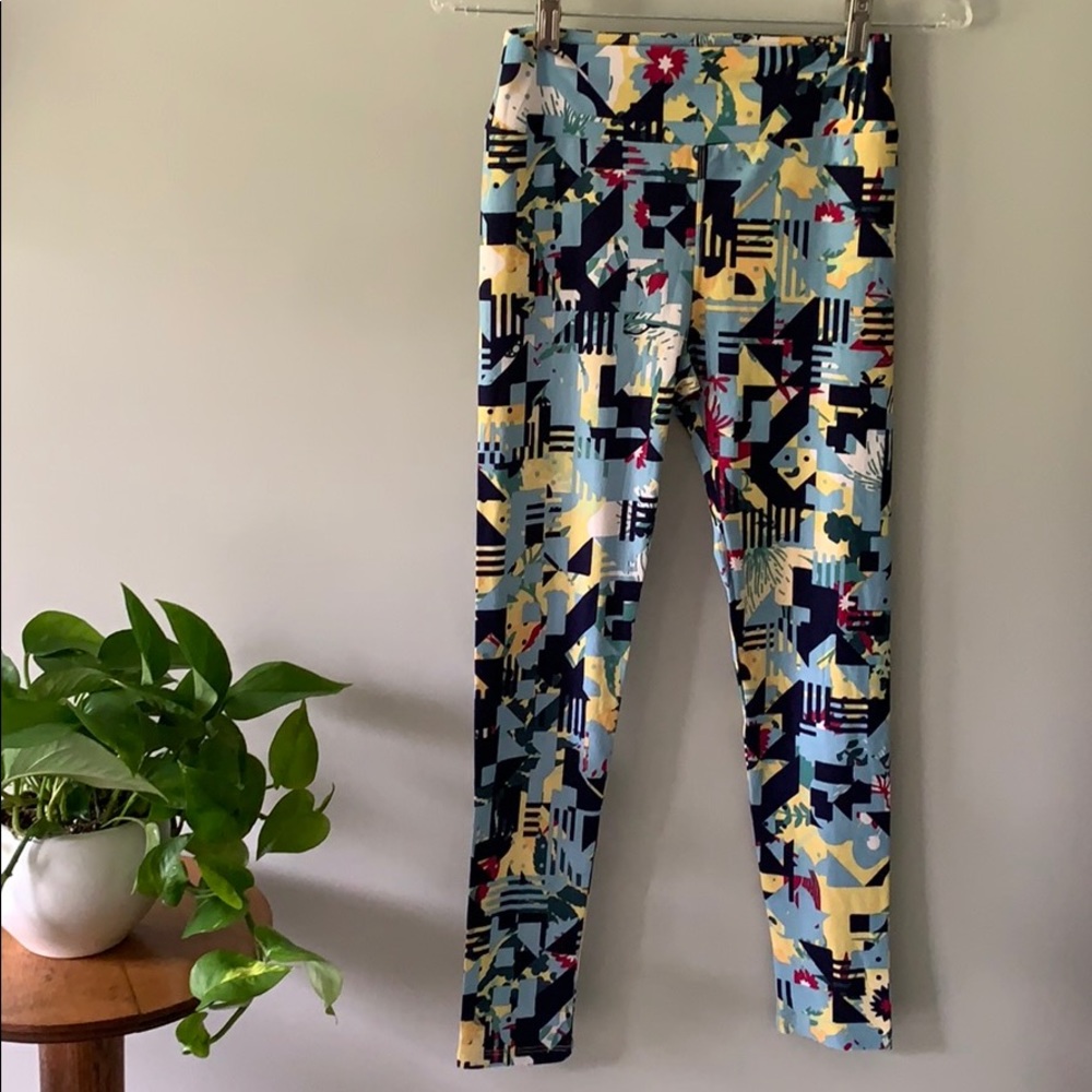 LuLaRoe leggings OS NWOT blue yellow